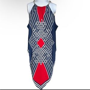 ALFANI HANDLERCHIEF HALTER TUNIC TOP